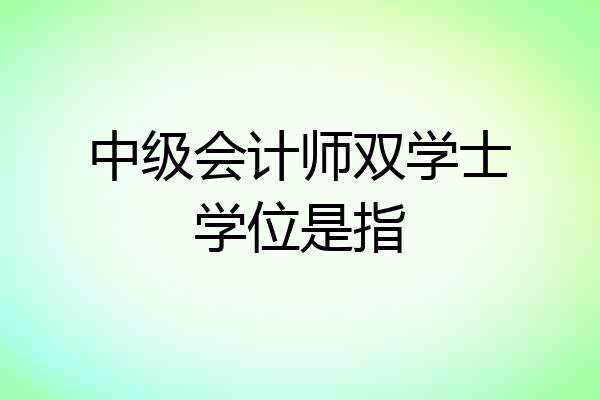 中级会计师双学士学位是指
