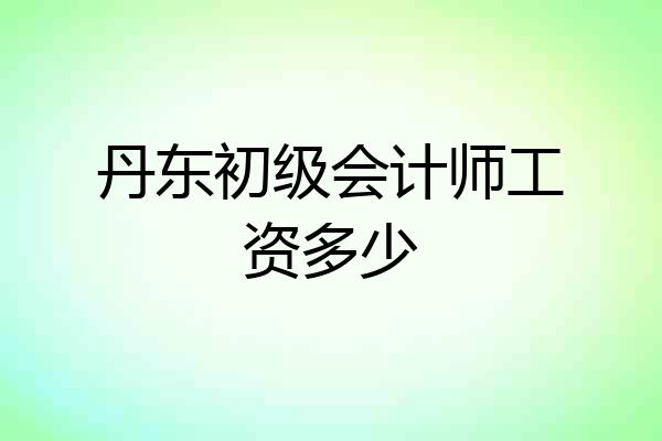丹东初级会计师工资多少