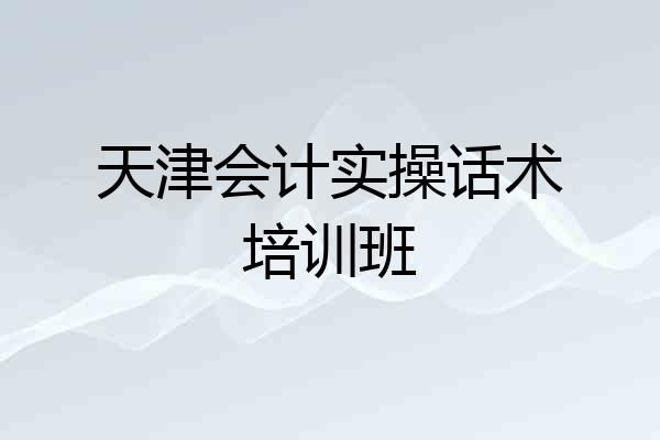 天津会计实操话术培训班