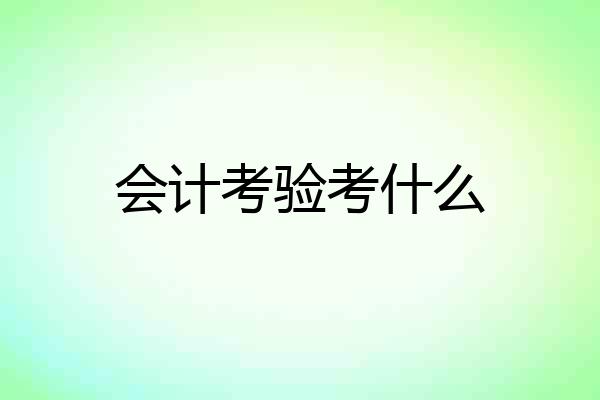 会计考验考什么