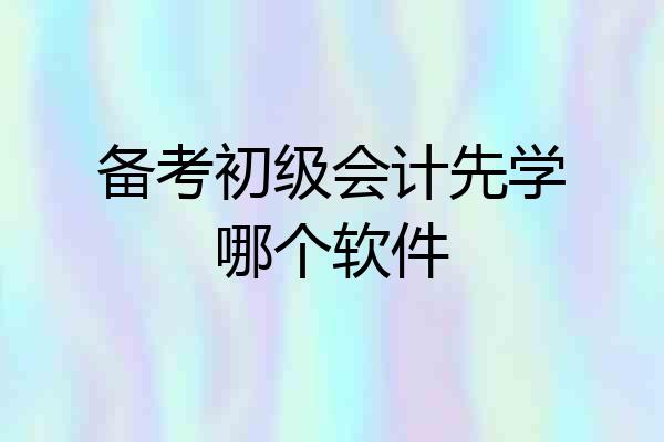 备考初级会计先学哪个软件