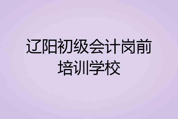 辽阳初级会计岗前培训学校