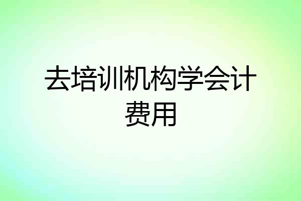 去培训机构学会计费用