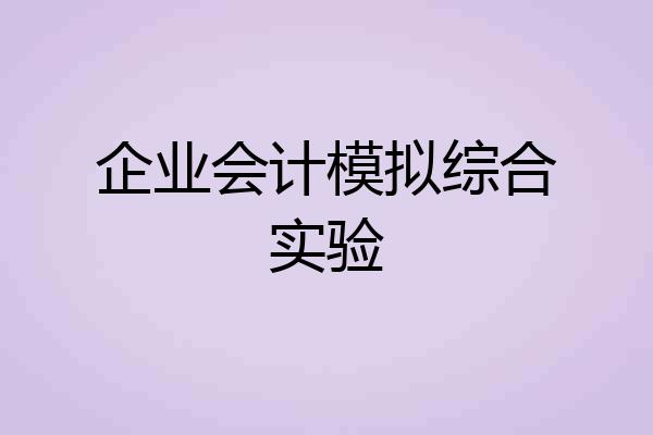 企业会计模拟综合实验