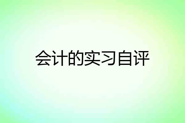 会计的实习自评