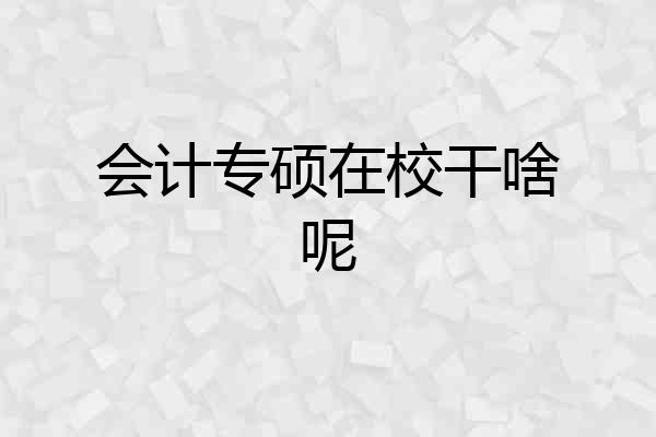 会计专硕在校干啥呢