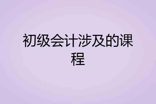 初级会计涉及的课程