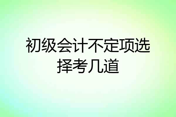 初级会计不定项选择考几道