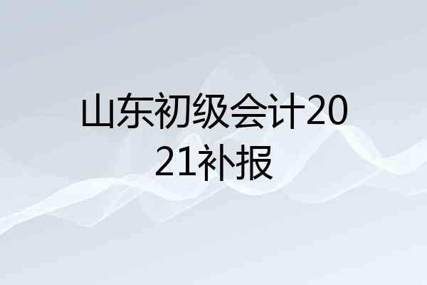 山东初级会计2021补报