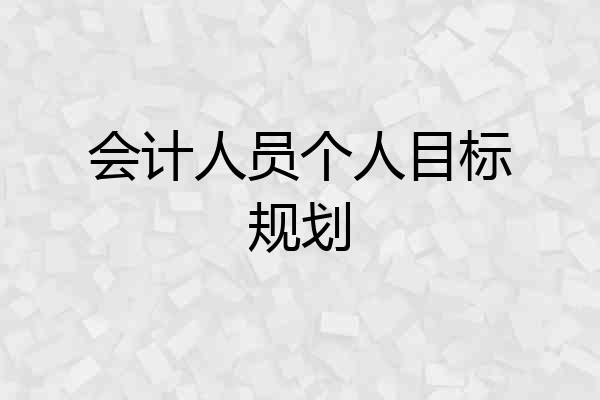 会计人员个人目标规划
