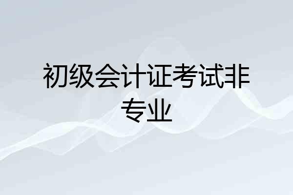 初级会计证考试非专业