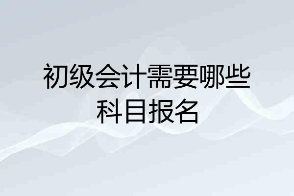 初级会计需要哪些科目报名