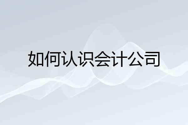 如何认识会计公司