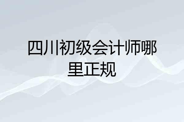 四川初级会计师哪里正规