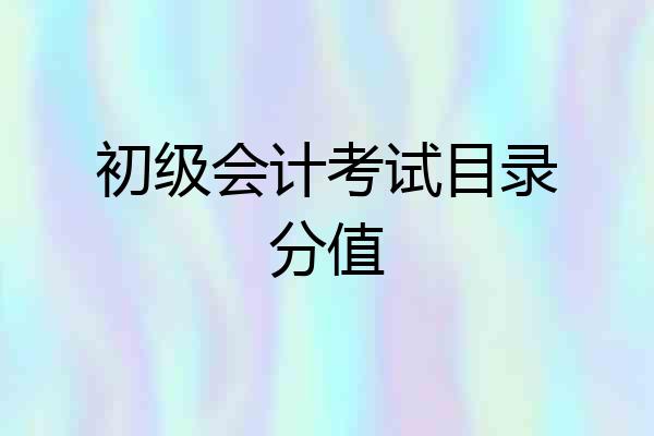初级会计考试目录分值