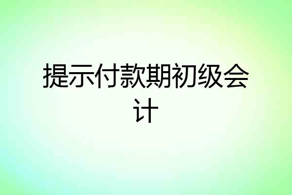 提示付款期初级会计