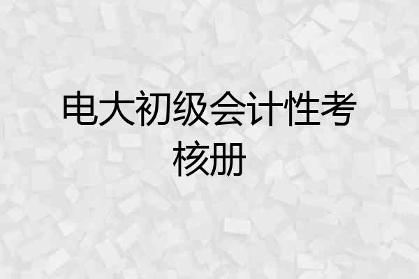电大初级会计性考核册
