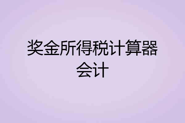 奖金所得税计算器会计