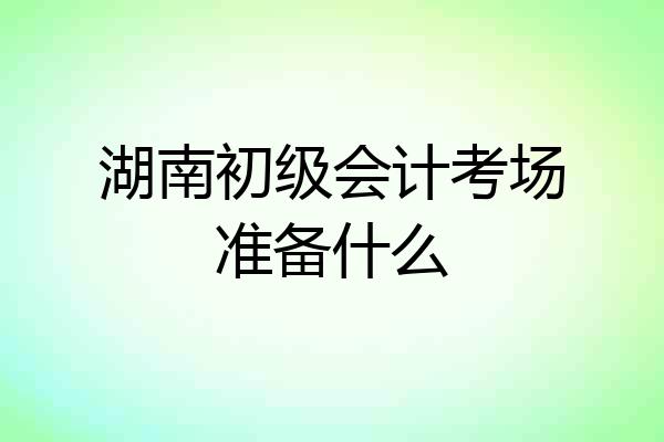 湖南初级会计考场准备什么