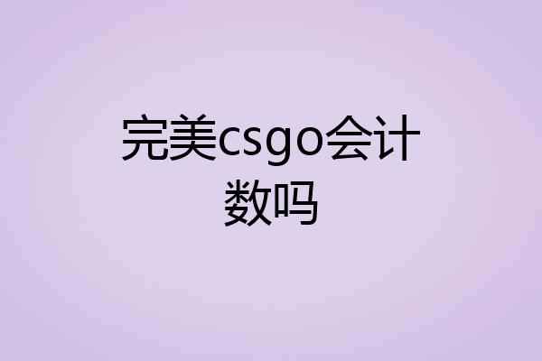 完美csgo会计数吗