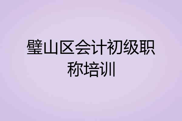 璧山区会计初级职称培训
