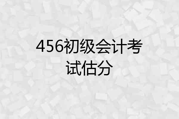 456初级会计考试估分