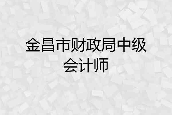 金昌市财政局中级会计师