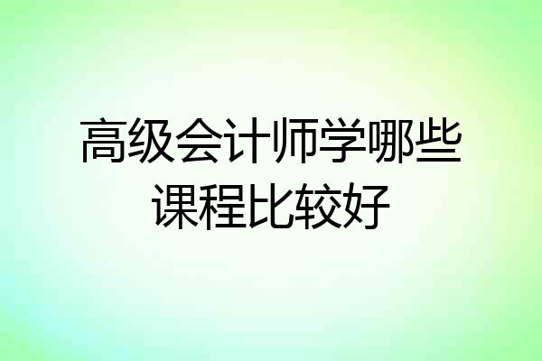 高级会计师学哪些课程比较好