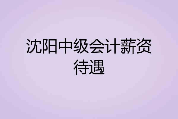 沈阳中级会计薪资待遇