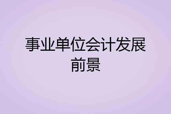 事业单位会计发展前景