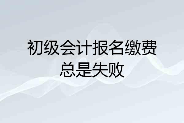 初级会计报名缴费总是失败