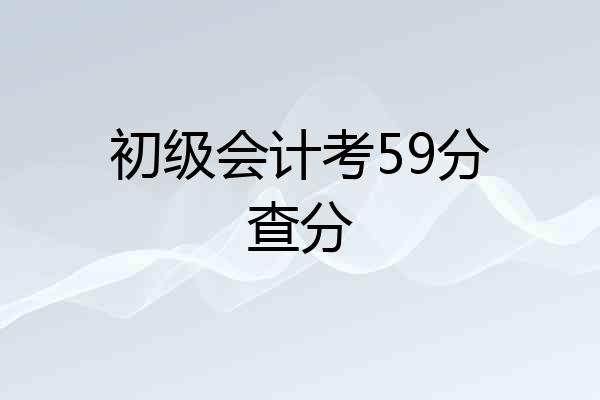 初级会计考59分查分