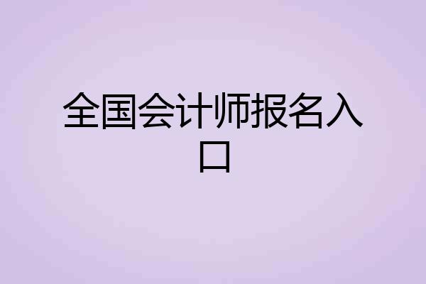 全国会计师报名入口