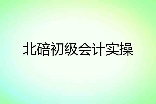 北碚初级会计实操