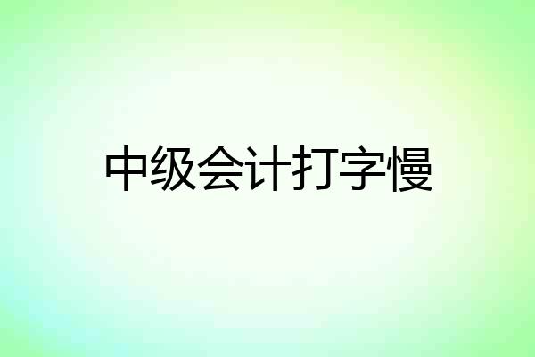 中级会计打字慢