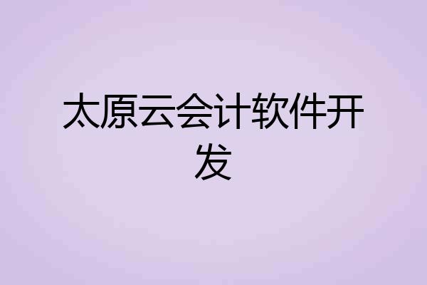 太原云会计软件开发