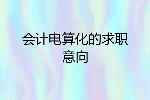 会计电算化的求职意向