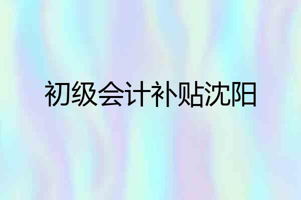 初级会计补贴沈阳