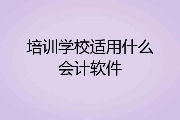 培训学校适用什么会计软件