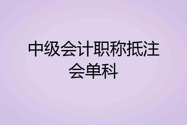 中级会计职称抵注会单科