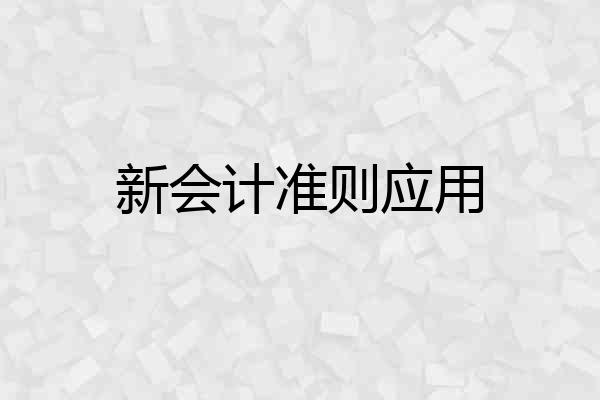 新会计准则应用