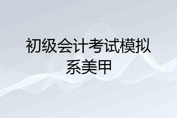 初级会计考试模拟系美甲