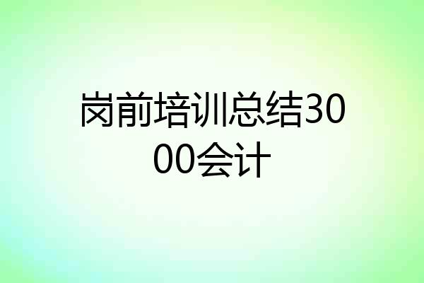 岗前培训总结3000会计