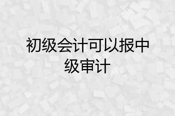 初级会计可以报中级审计