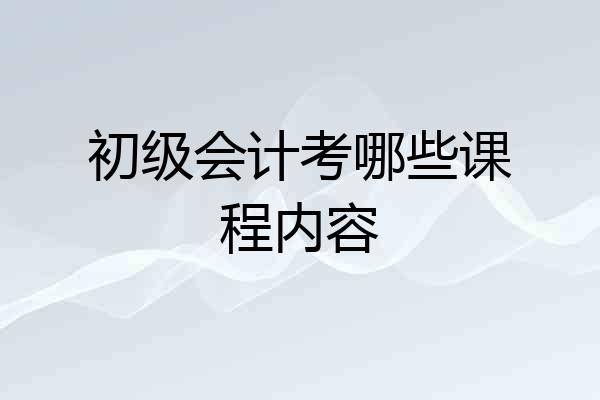 初级会计考哪些课程内容