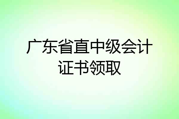 广东省直中级会计证书领取