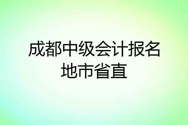 成都中级会计报名地市省直