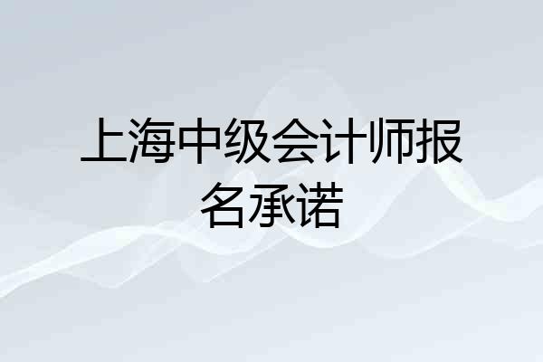 上海中级会计师报名承诺