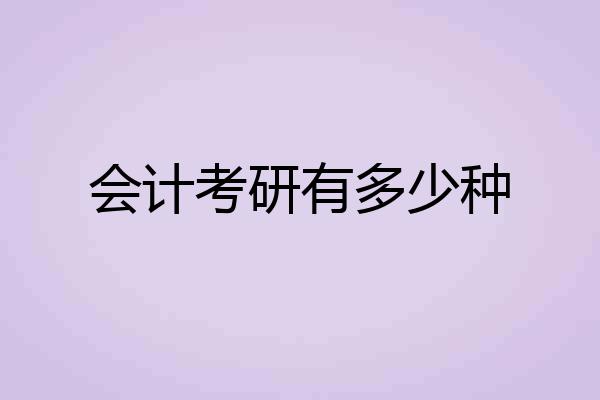 会计考研有多少种