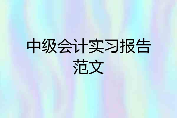中级会计实习报告范文